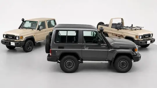 Toyota Land Cruiser 70 SWB: short wheelbase, 2,310 mm base, from AED 177,900