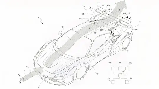 Ferrari brevetta un’ala posteriore flessibile capace di torcersi