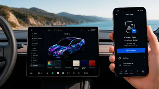 Tesla разрешила загружать дизайн виртуальной оклейки через приложение