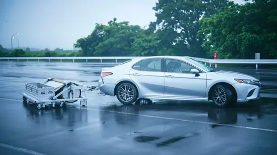 Toyota ускорила тесты автоторможения двухметровой губкой